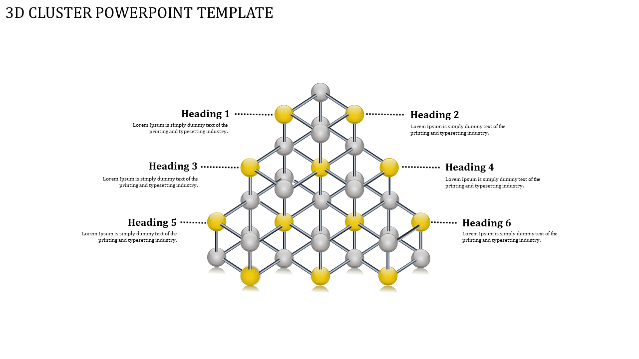 3D CLUSTER POWERPOINT TEMPLATE-Yellow